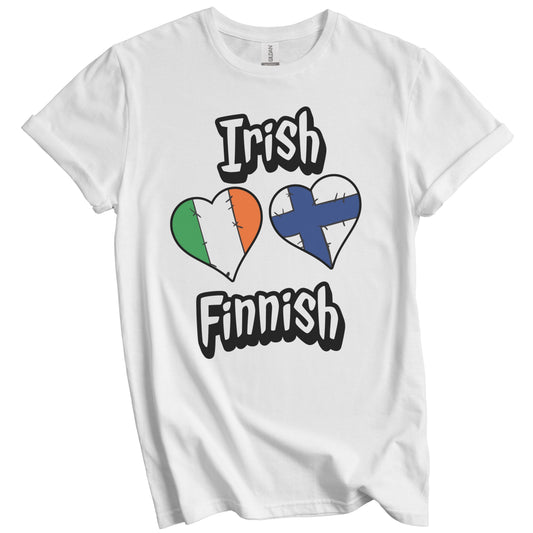 Irish Finnish Flag Heart Combo Ireland Finland T-Shirt