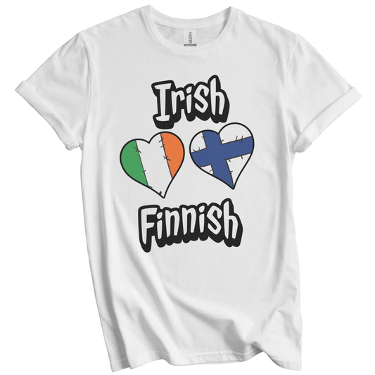 Irish Finnish Flag Heart Combo Ireland Finland T-Shirt