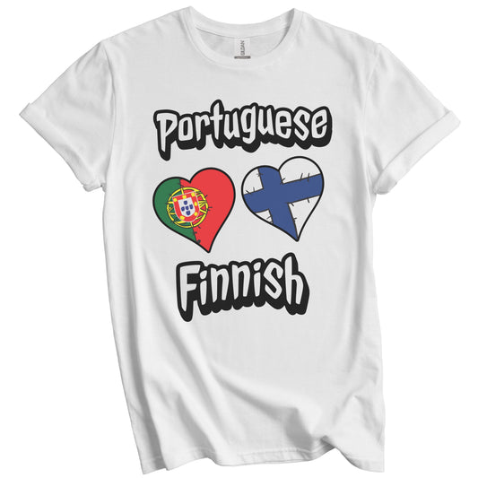 Portuguese Finnish Flag Heart Combo Portugal Finland T-Shirt