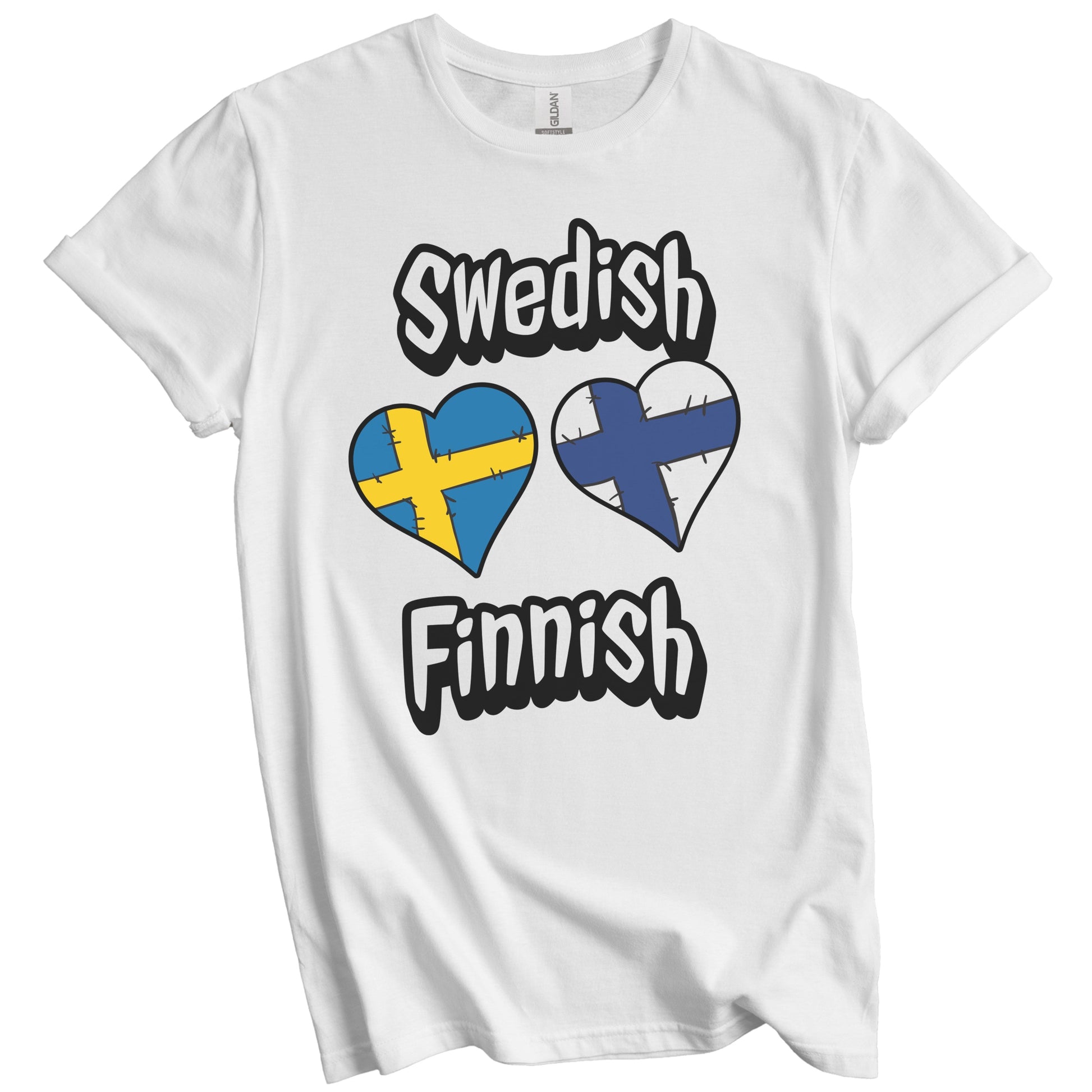 Swedish Finnish Flag Heart Combo Sweden Finland T-Shirt