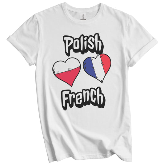 Polish French Flag Heart Combo Poland France T-Shirt