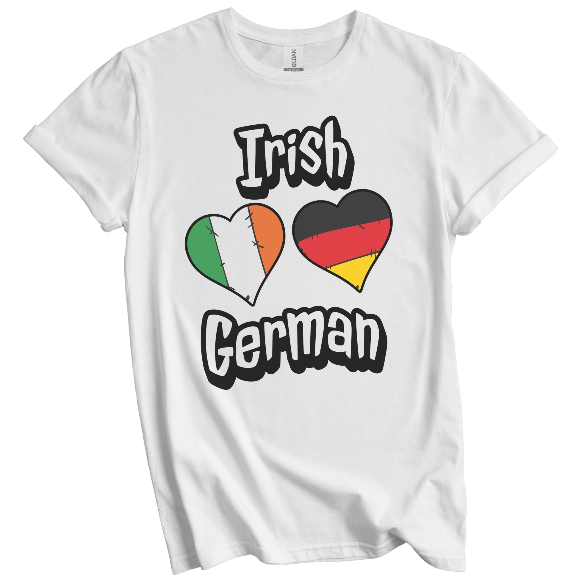 Irish German Flag Heart Combo Ireland Germany T-Shirt