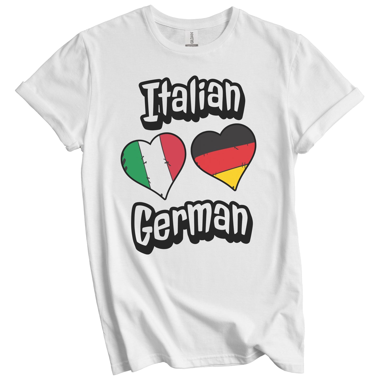 Italian German Flag Heart Combo Italy Germany T-Shirt