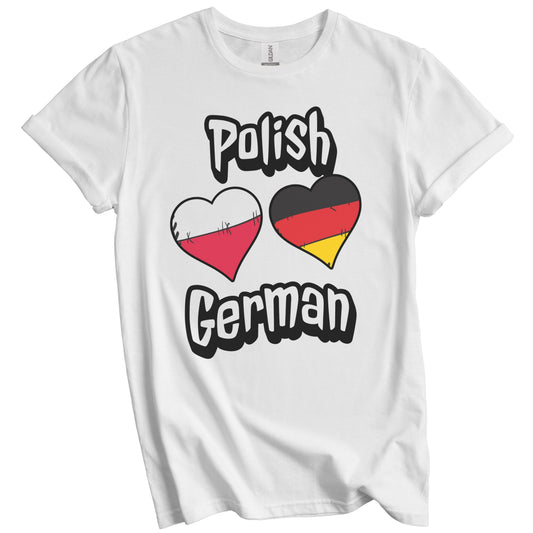 Polish German Flag Heart Combo Poland Germany T-Shirt