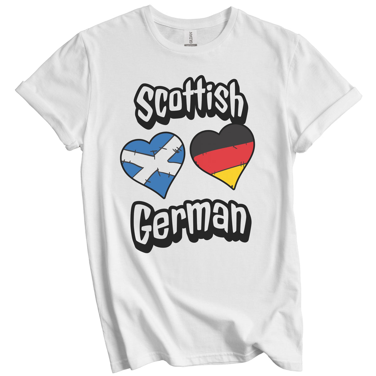 Scottish German Flag Heart Combo Scotland Germany T-Shirt