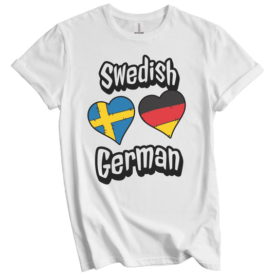 Swedish German Flag Heart Combo Sweden Germany T-Shirt