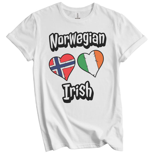 Norwegian Irish Flag Heart Combo Norway Ireland T-Shirt
