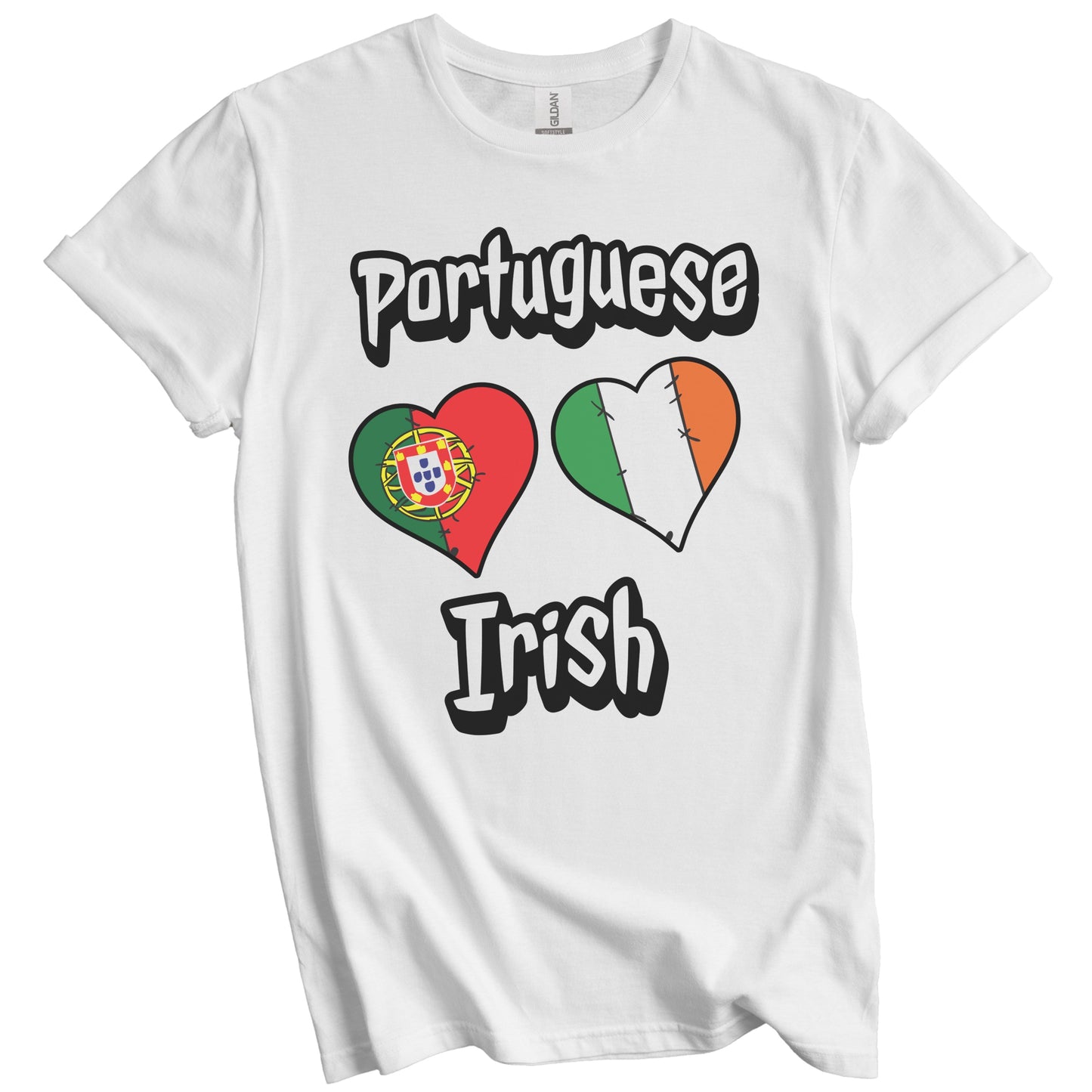 Portuguese Irish Flag Heart Combo Portugal Ireland T-Shirt