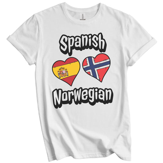 Spanish Norwegian Flag Heart Combo Spain Norway T-Shirt