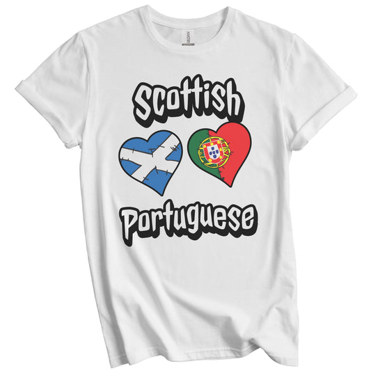 Scottish Portuguese Flag Heart Combo Scotland Portugal T-Shirt