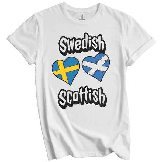 Swedish Scottish Flag Heart Combo Sweden Scotland T-Shirt