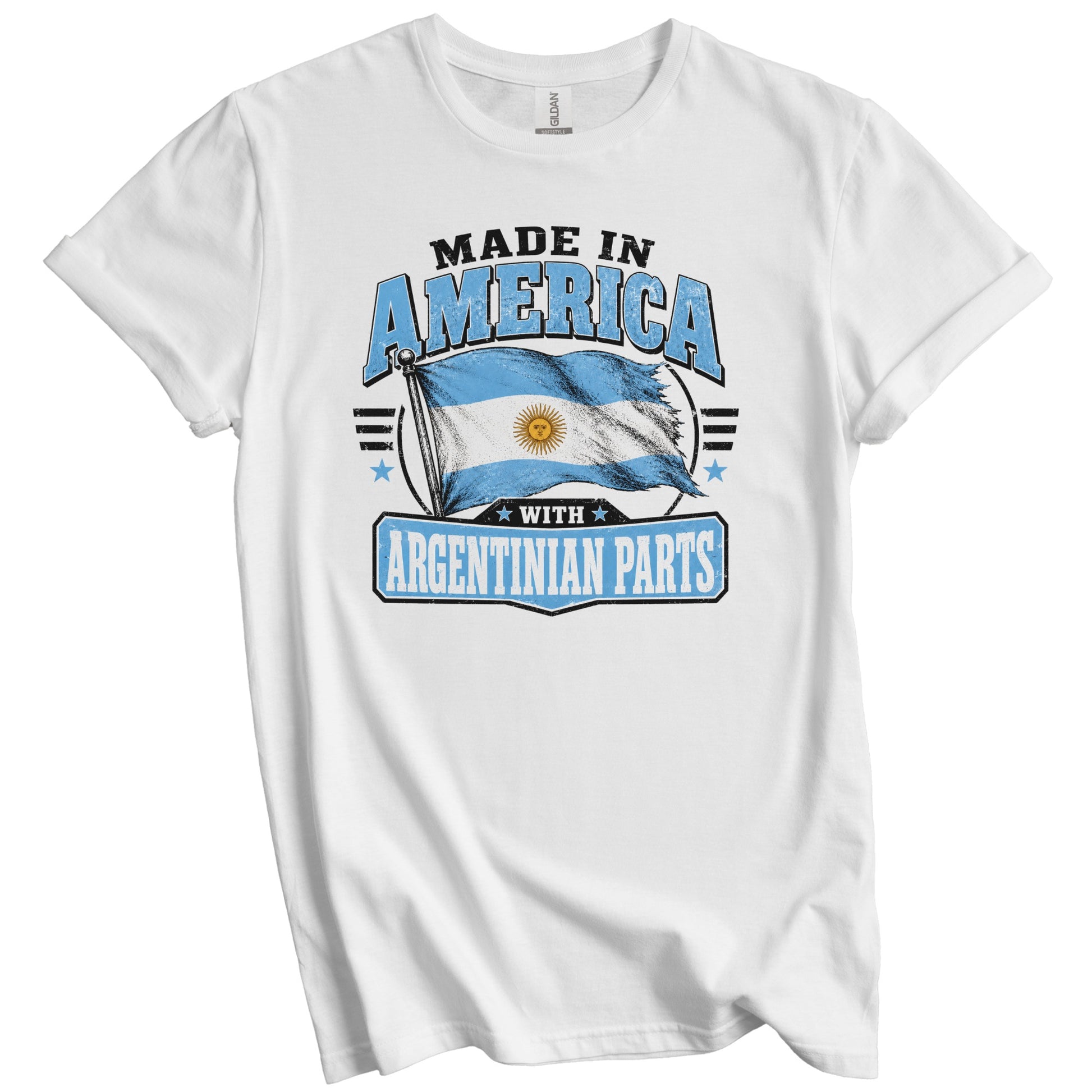 Made In America With Argentinian Parts Argentina Flag T-Shirt