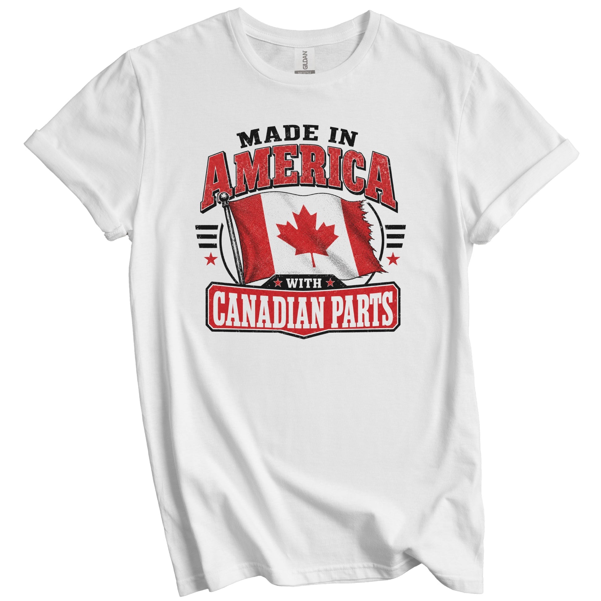 Made In America With Canadian Parts Canada Flag T-Shirt