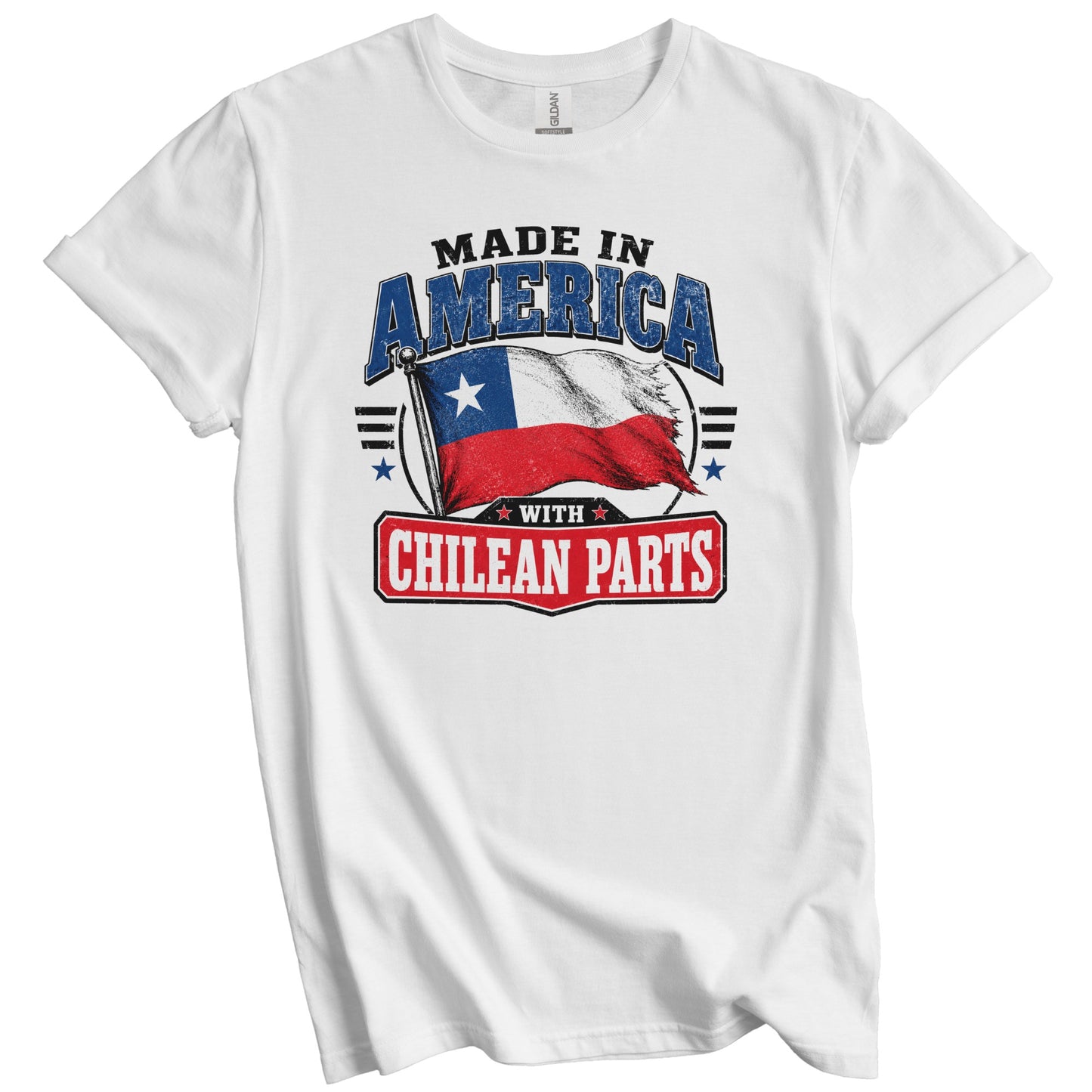 Made In America With Chilean Parts Chile Flag T-Shirt