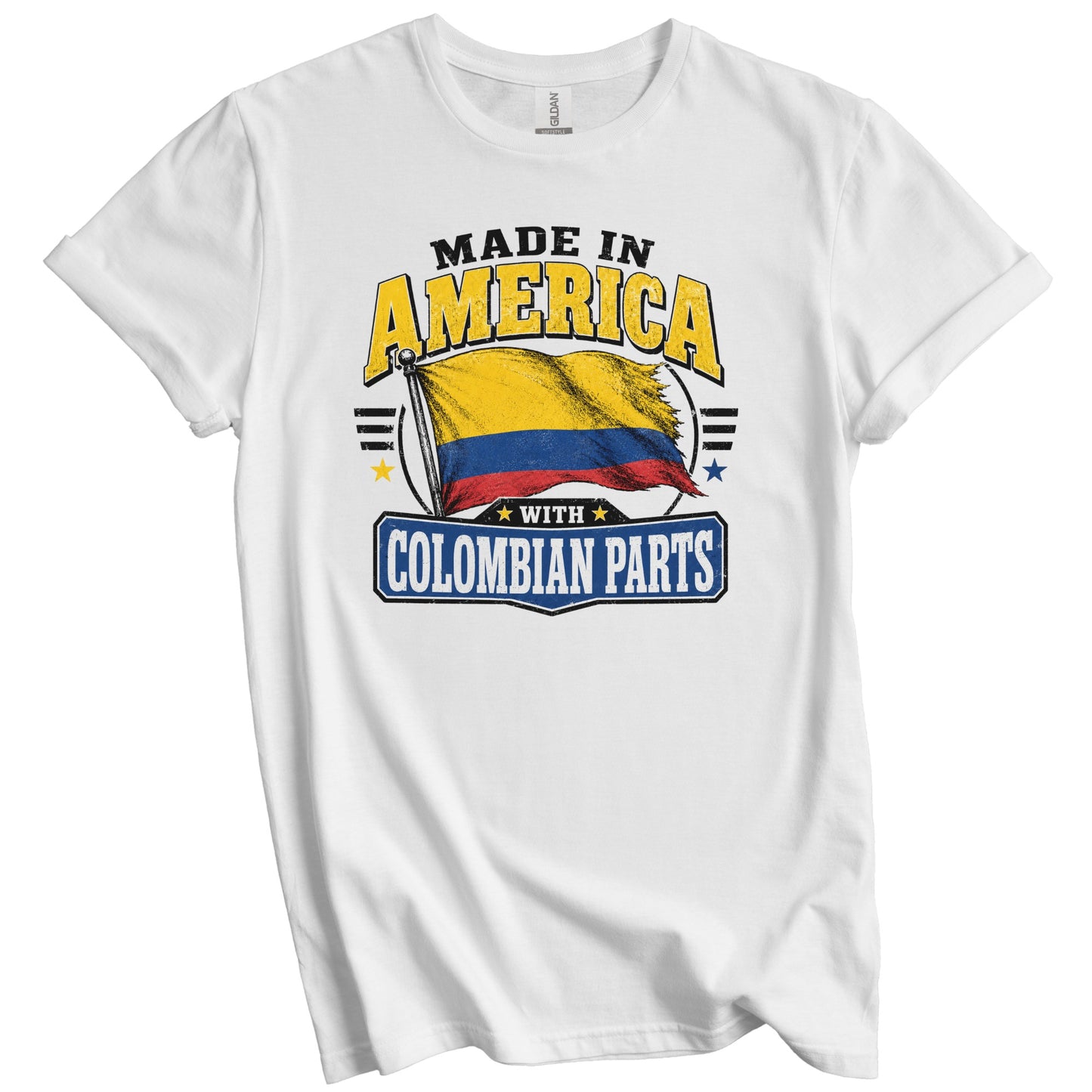 Made In America With Colombian Parts Colombia Flag T-Shirt