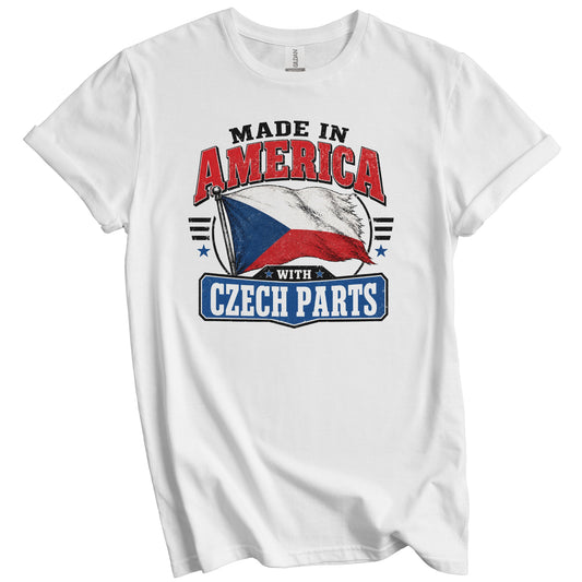 Made In America With Czech Parts Czech Republic Flag T-Shirt