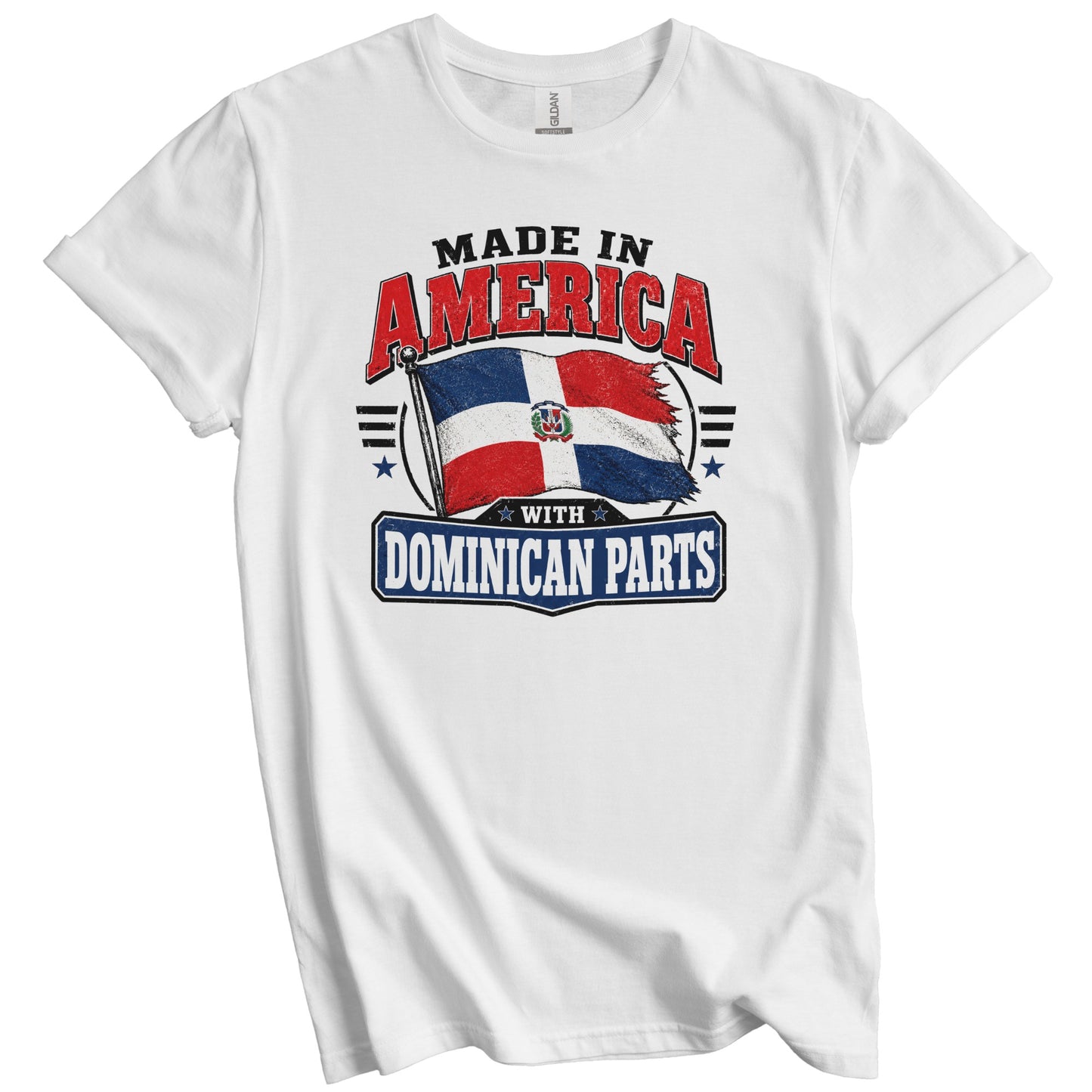 Made In America With Dominican Parts Dominican Republic Flag T-Shirt