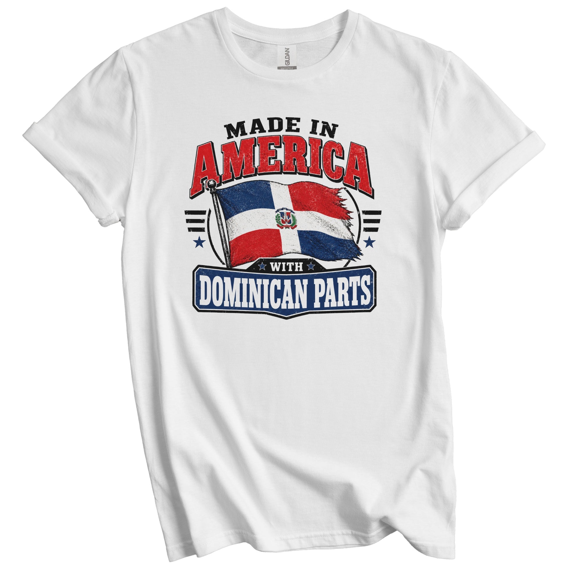 Made In America With Dominican Parts Dominican Republic Flag T-Shirt