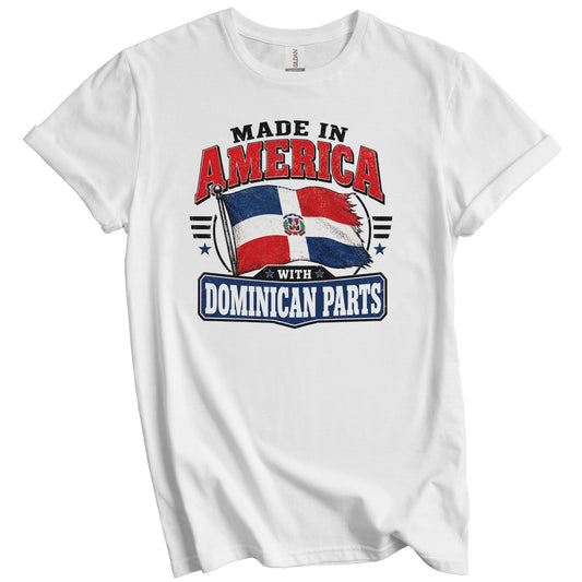 Made In America With Dominican Parts Dominican Republic Flag T-Shirt