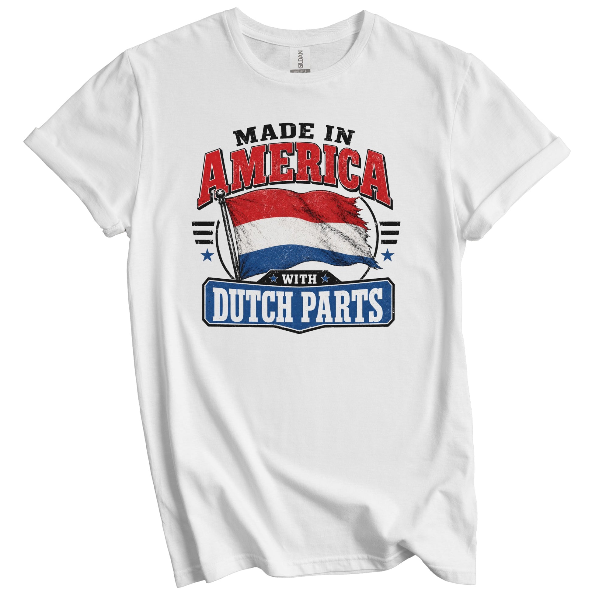 Made In America With Dutch Parts Netherlands Flag T-Shirt
