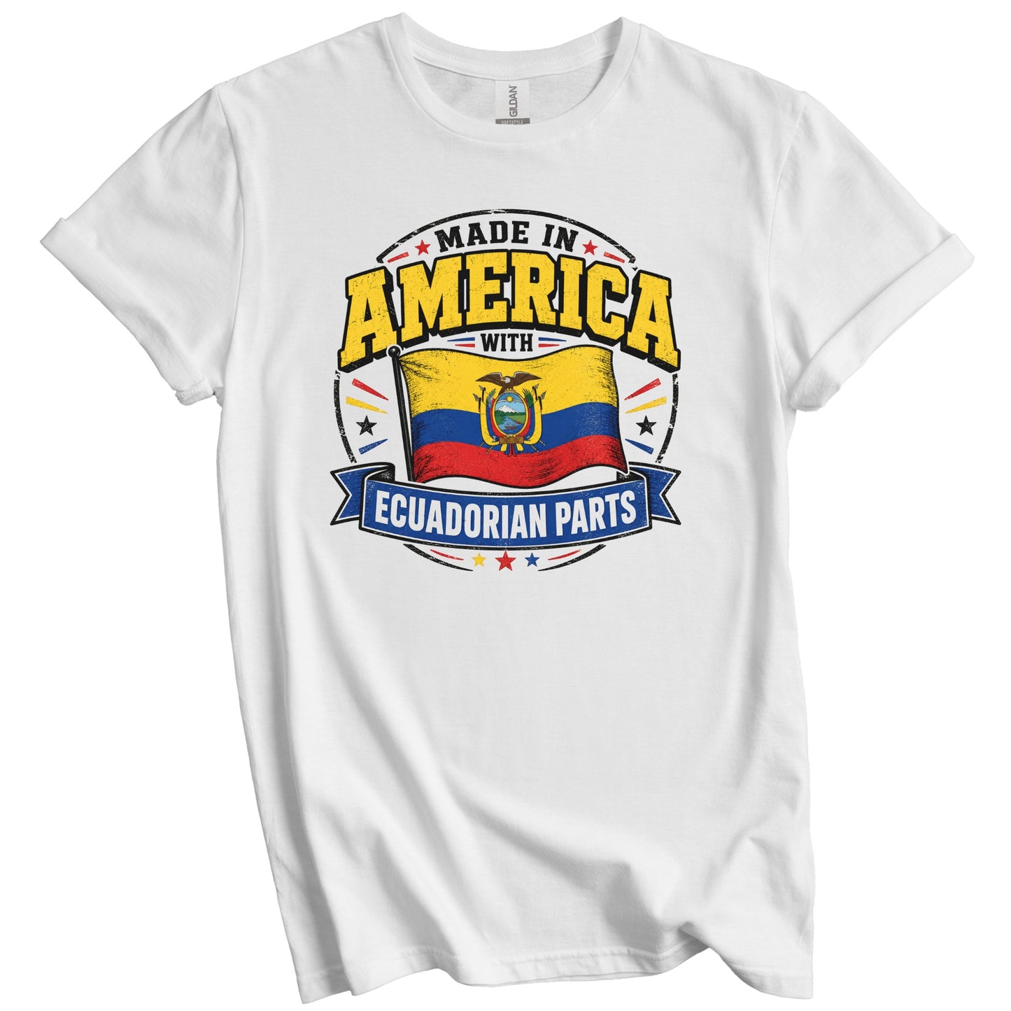 Made In America With Ecuadorian Parts Ecuador Flag T-Shirt