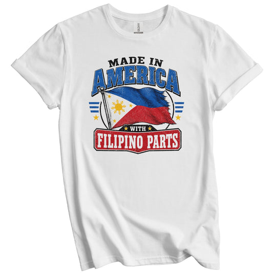 Made In America With Filipino Parts Philippines Flag T-Shirt