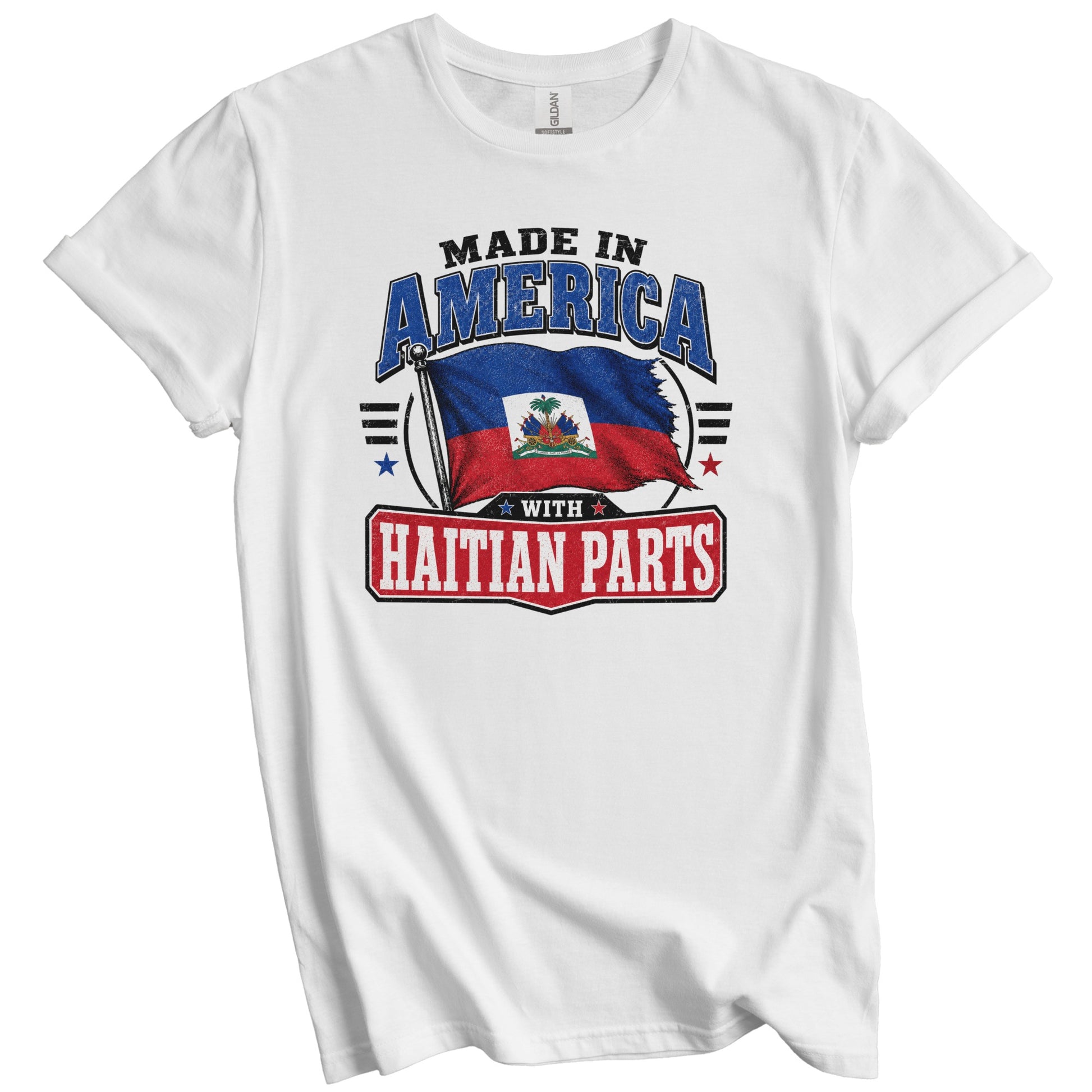 Made In America With Haitian Parts Haiti Flag T-Shirt