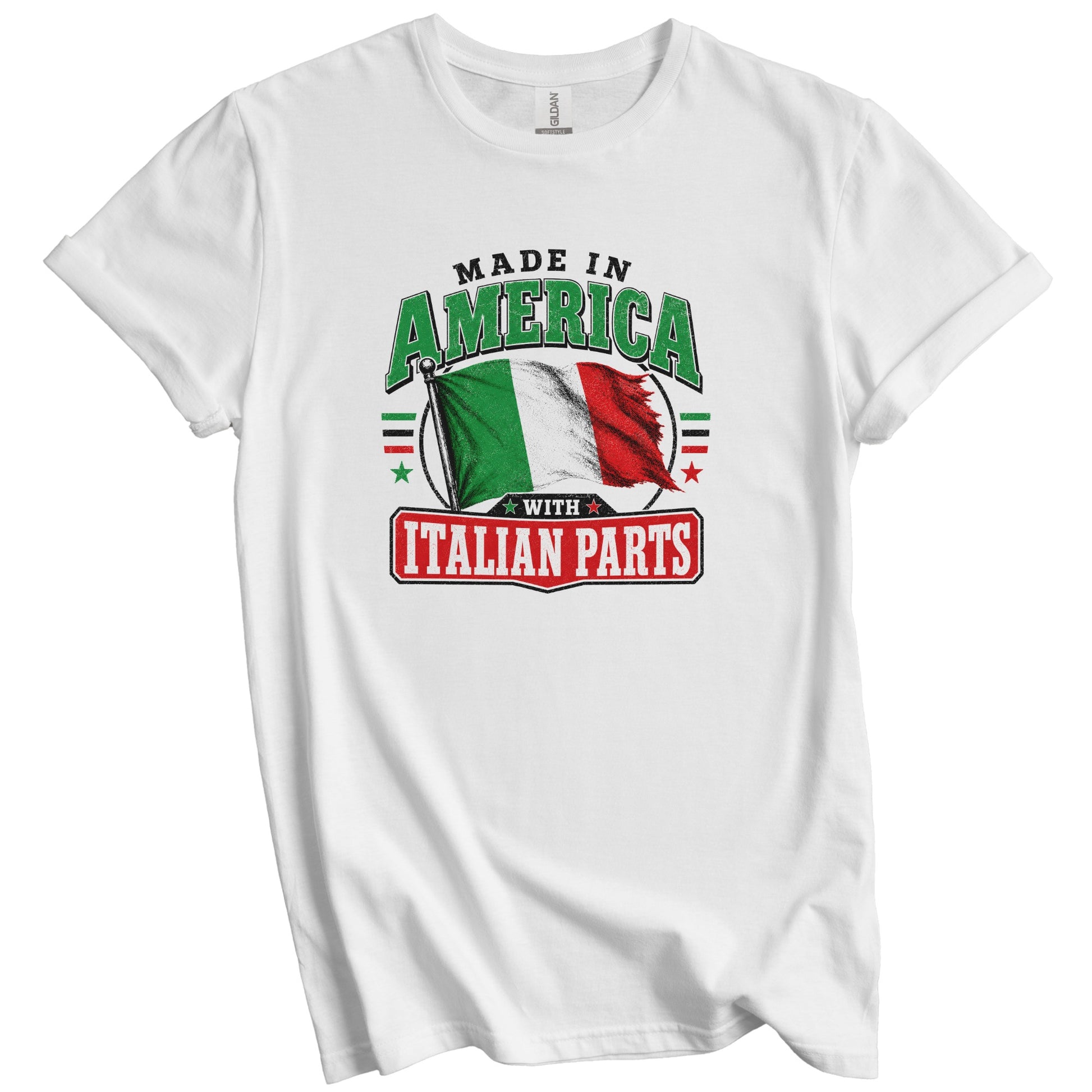 Made In America With Italian Parts Italy Flag T-Shirt