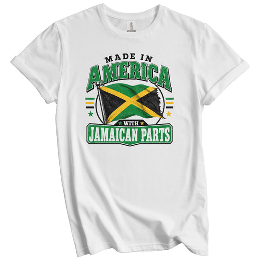 Made In America With Jamaican Parts Jamaica Flag T-Shirt