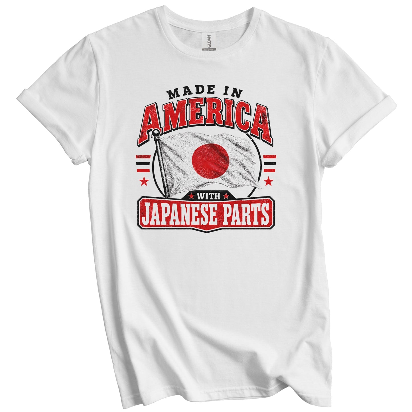 Made In America With Japanese Parts Japan Flag T-Shirt