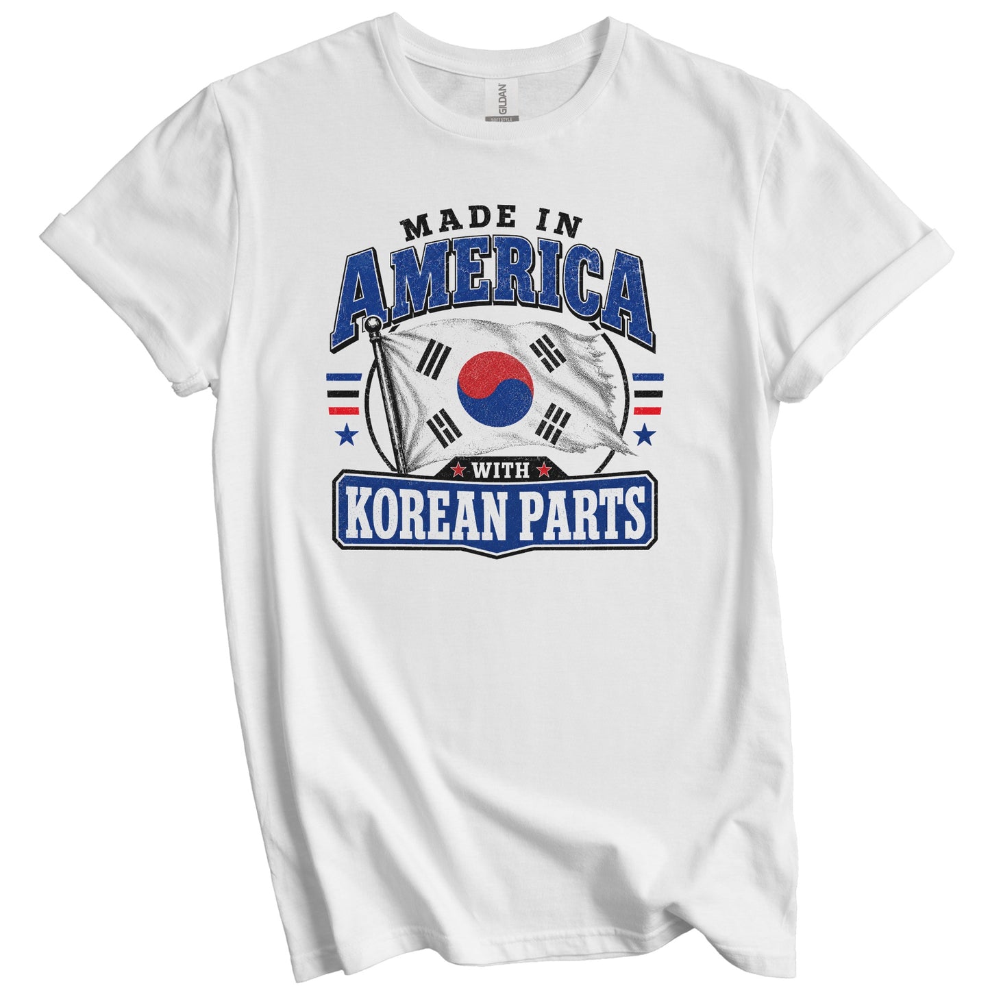 Made In America With Korean Parts South Korea Flag T-Shirt
