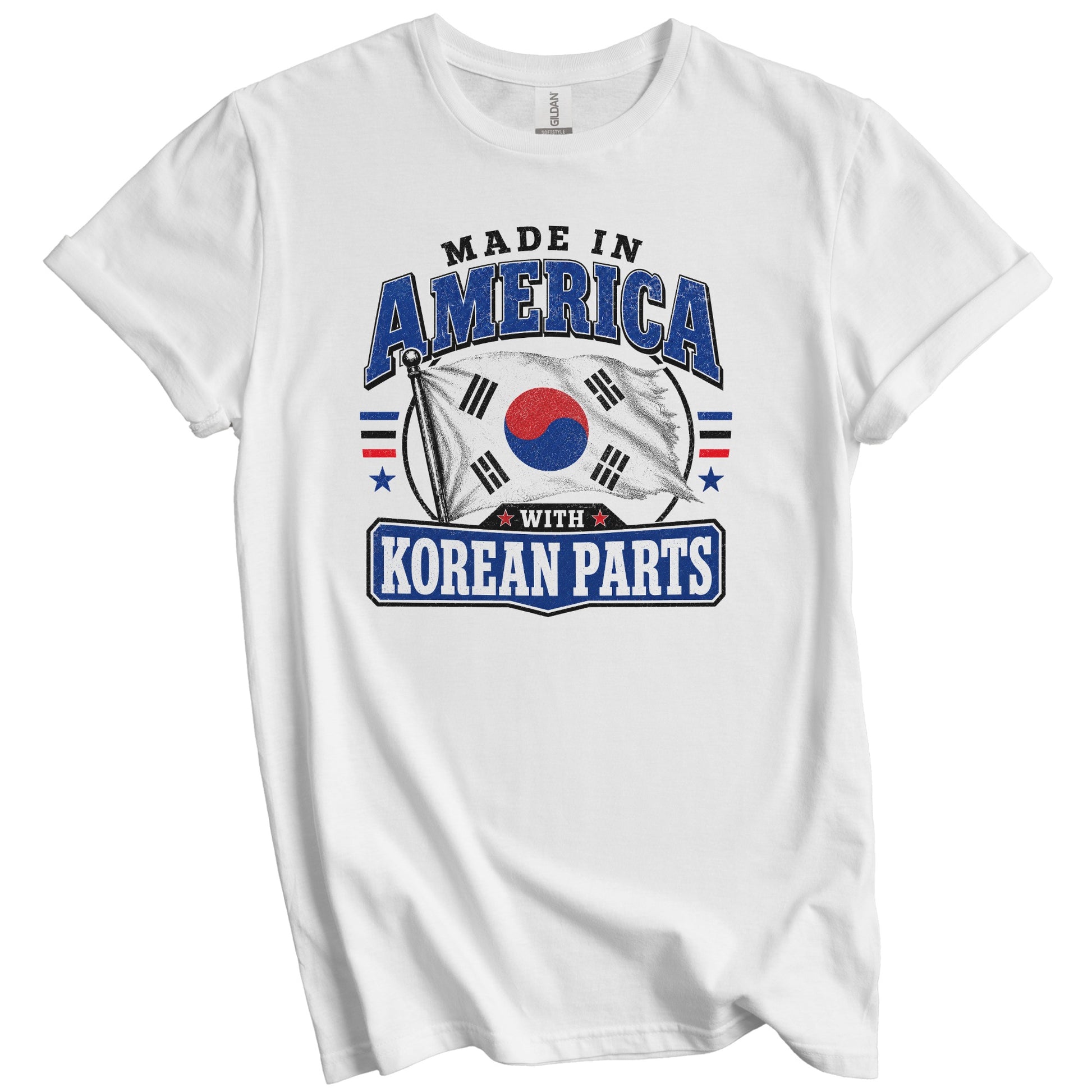 Made In America With Korean Parts South Korea Flag T-Shirt