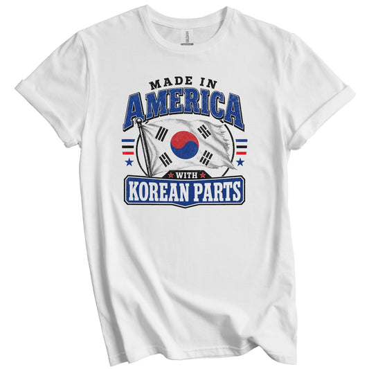 Made In America With Korean Parts South Korea Flag T-Shirt