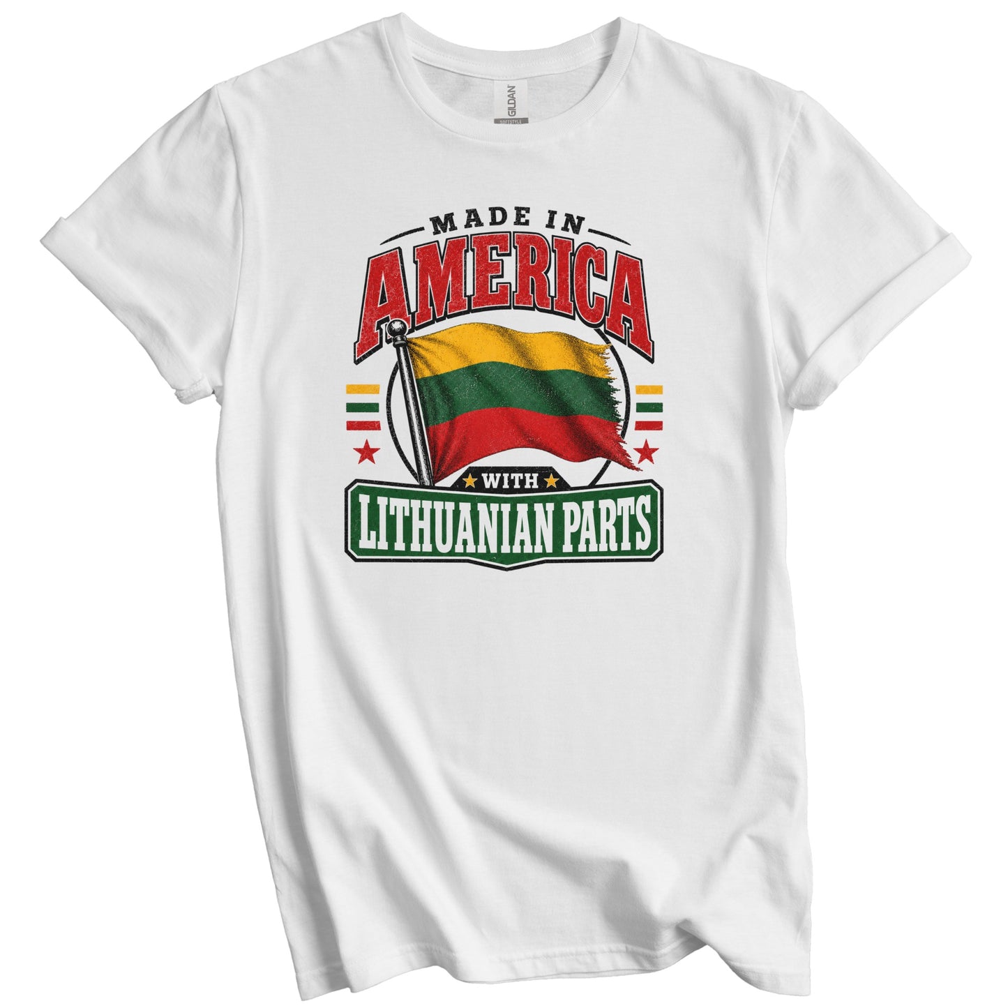 Made In America With Lithuanian Parts Lithuania Flag T-Shirt