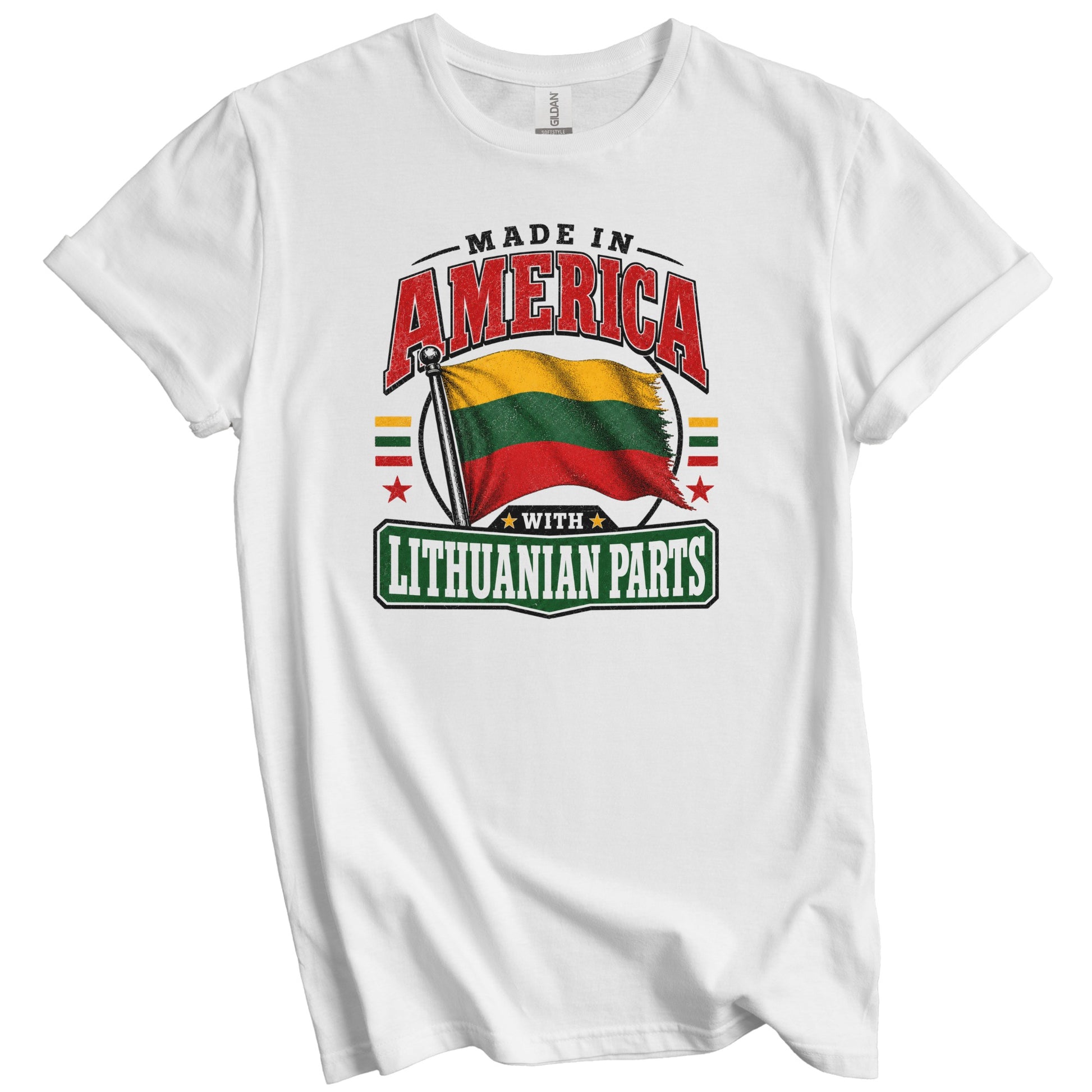 Made In America With Lithuanian Parts Lithuania Flag T-Shirt