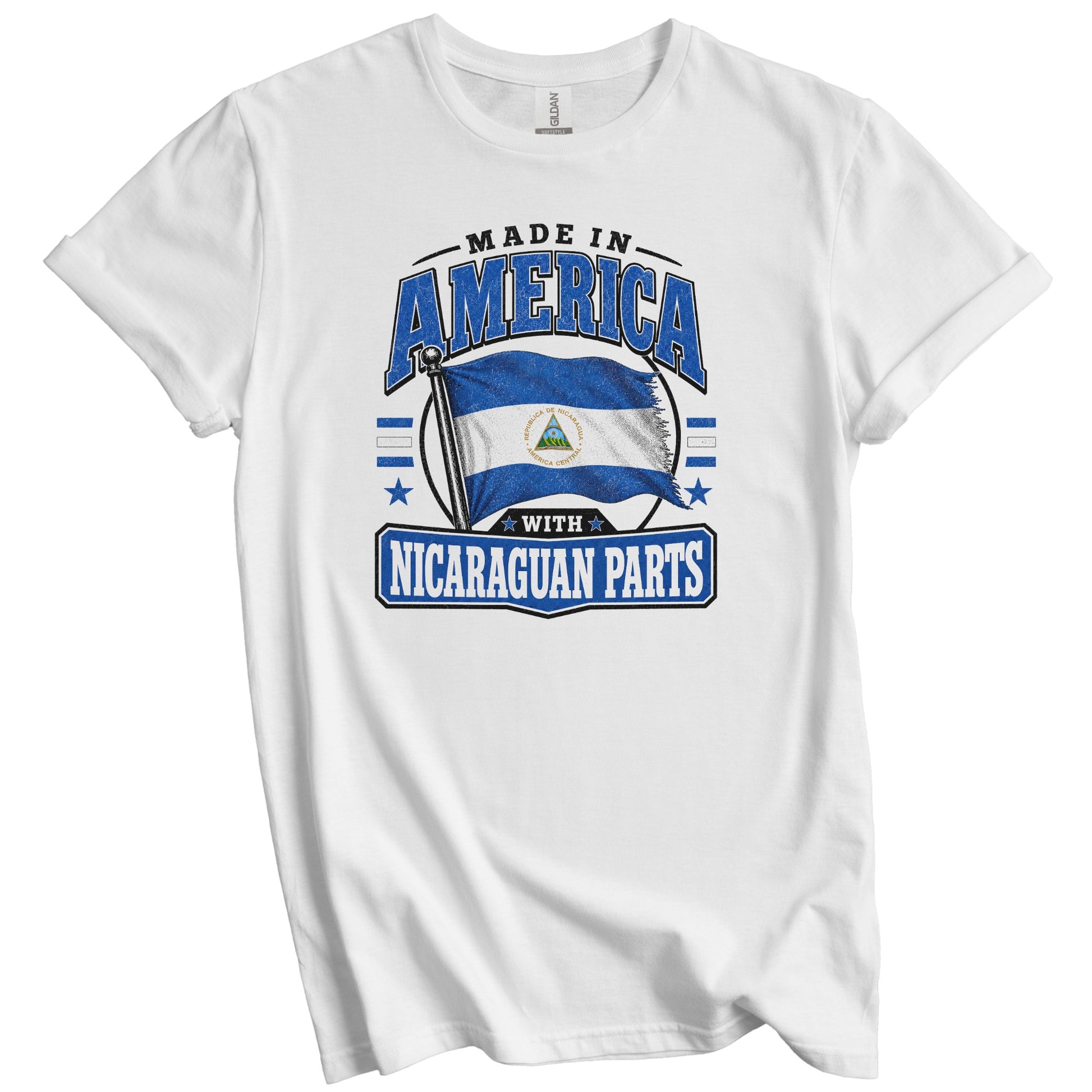 Made In America With Nicaraguan Parts Nicaragua Flag T-Shirt