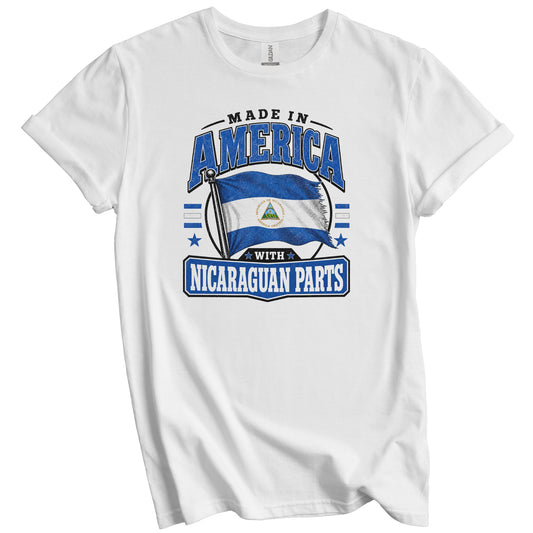 Made In America With Nicaraguan Parts Nicaragua Flag T-Shirt