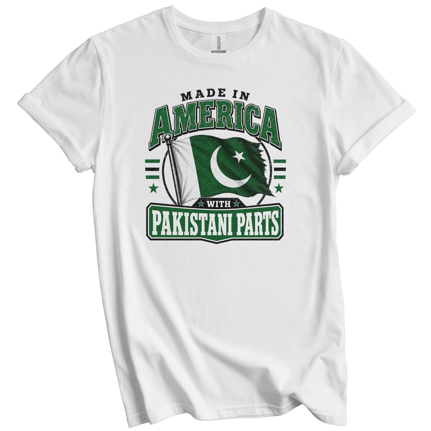 Made In America With Pakistani Parts Pakistan Flag T-Shirt