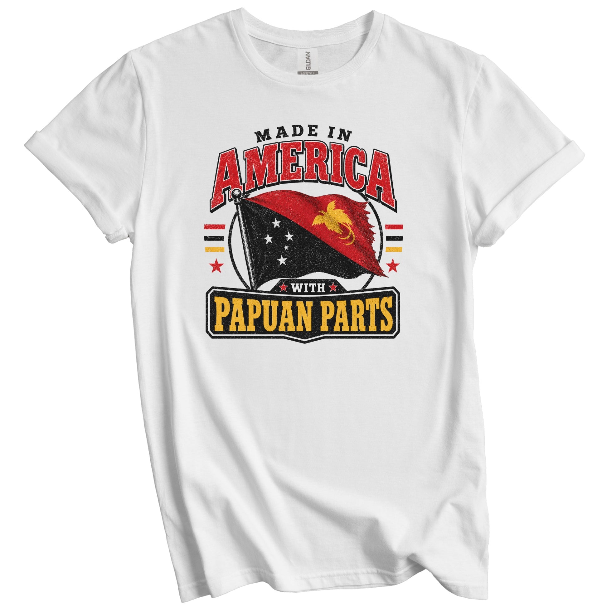 Made In America With Papuan Parts Papua New Guinea Flag T-Shirt