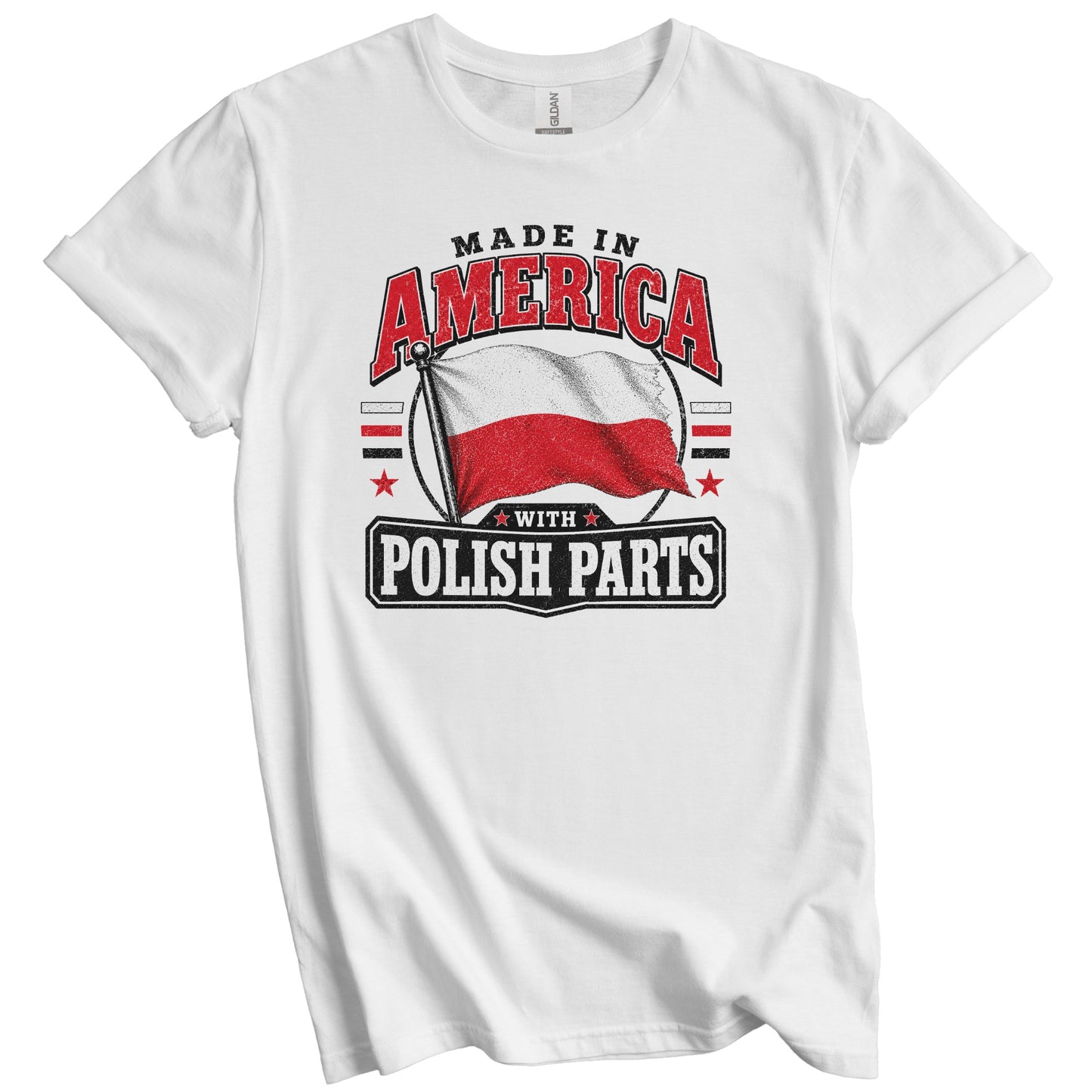 Made In America With Polish Parts Poland Flag T-Shirt