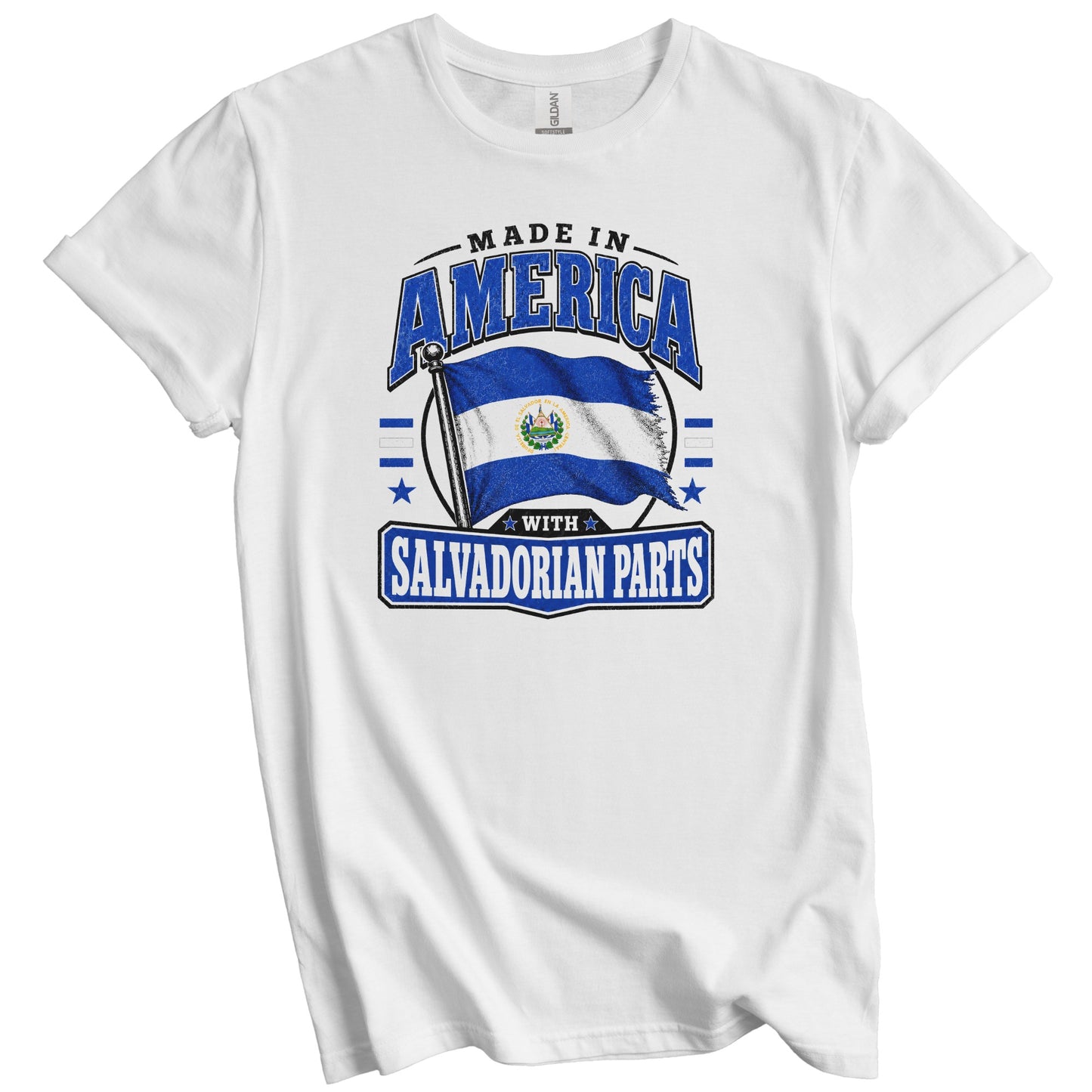 Made In America With Salvadorian Parts El Salvador Flag T-Shirt
