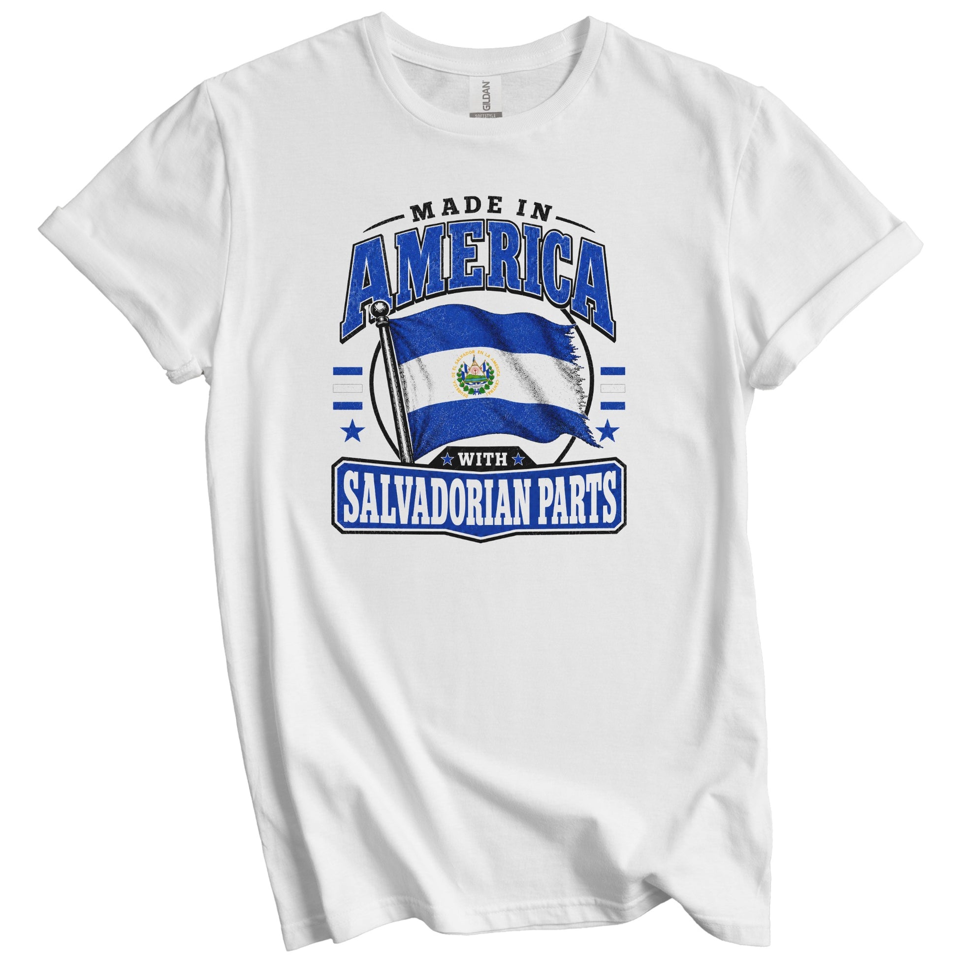 Made In America With Salvadorian Parts El Salvador Flag T-Shirt