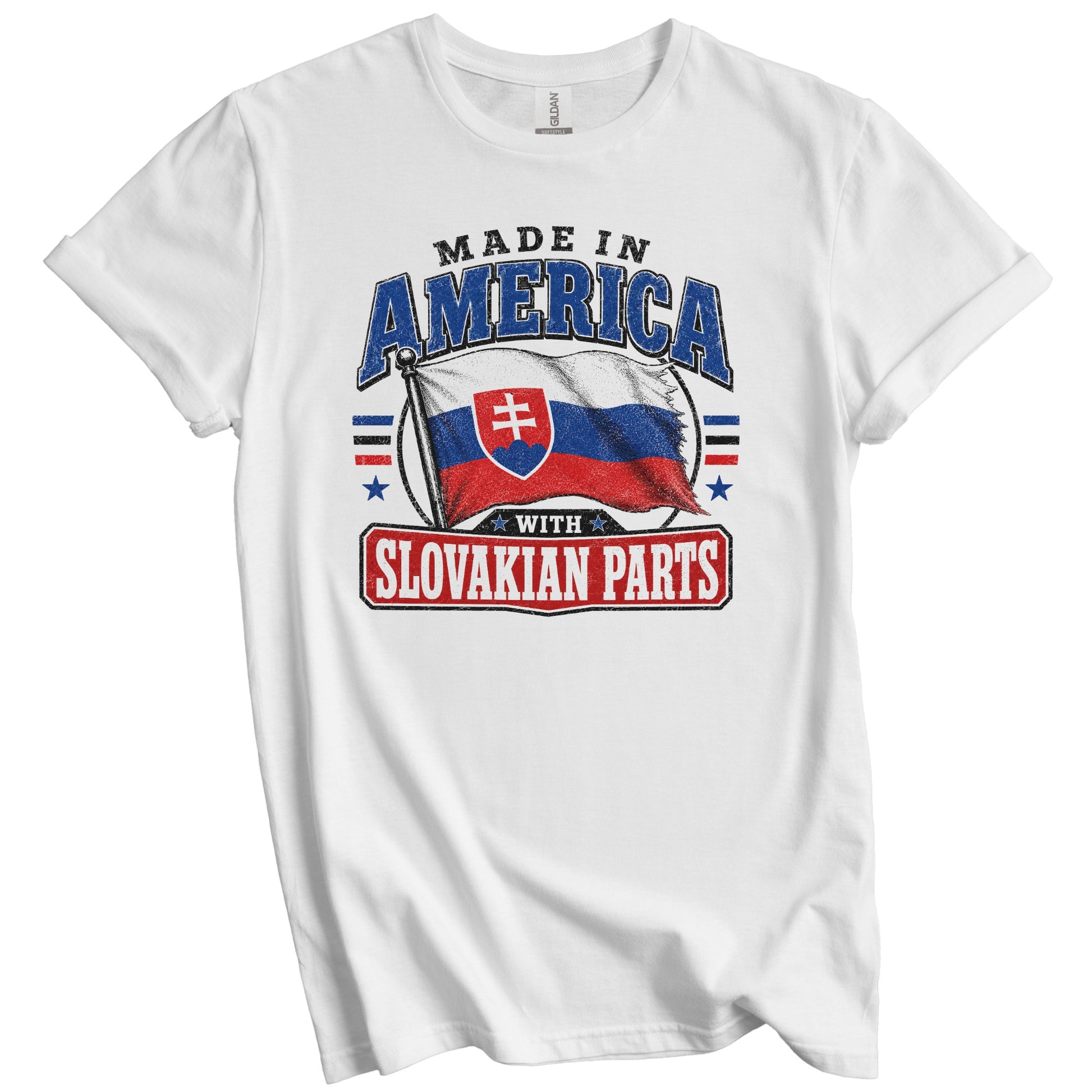 Made In America With Slovakian Parts Slovakia Flag T-Shirt