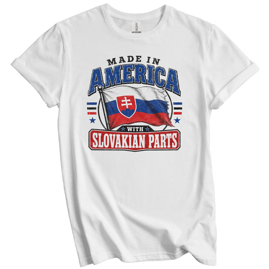 Made In America With Slovakian Parts Slovakia Flag T-Shirt