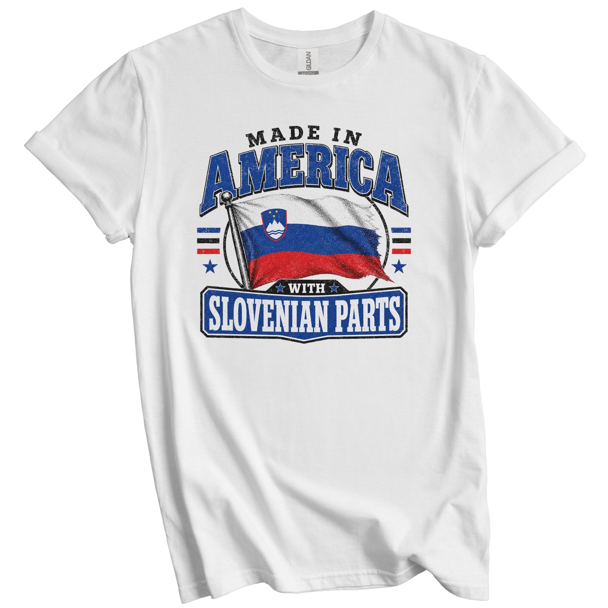 Made In America With Slovenian Parts Slovenia Flag T-Shirt