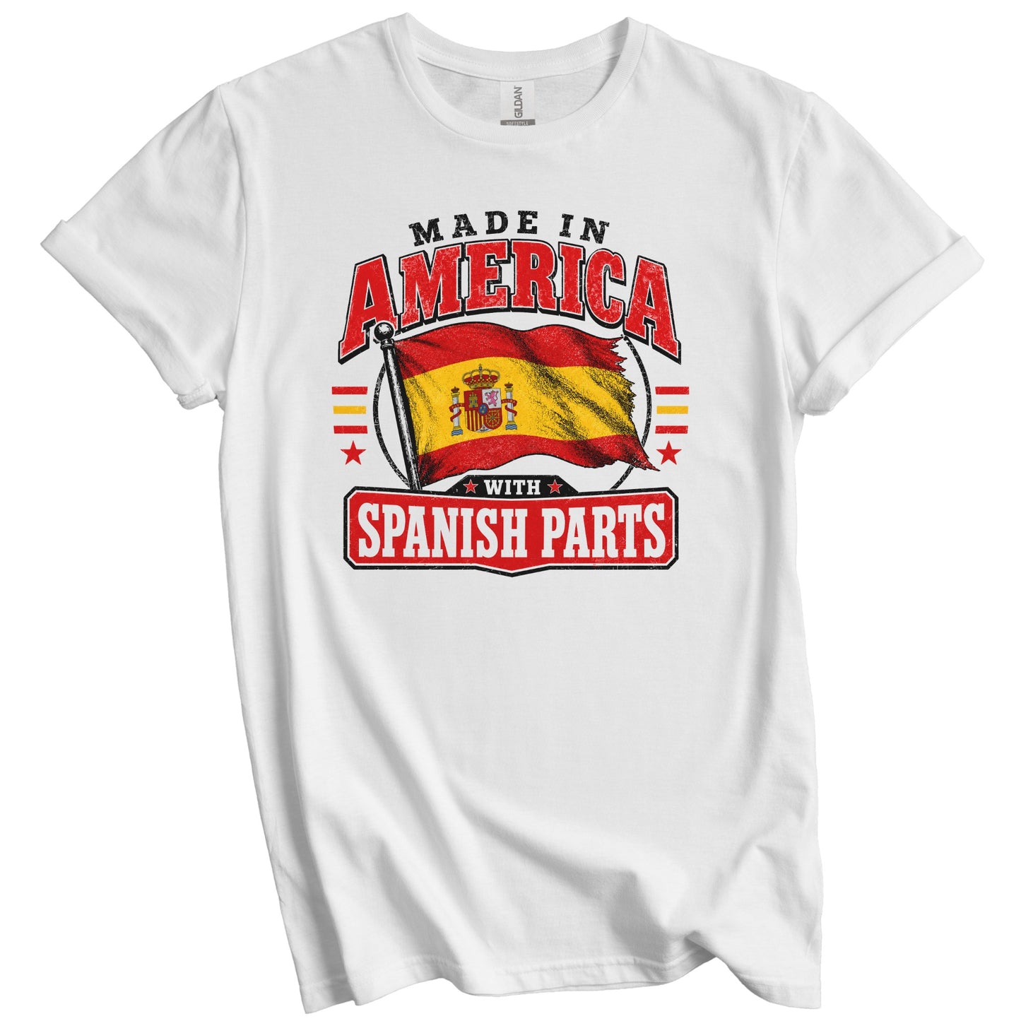 Made In America With Spanish Parts Spain Flag T-Shirt