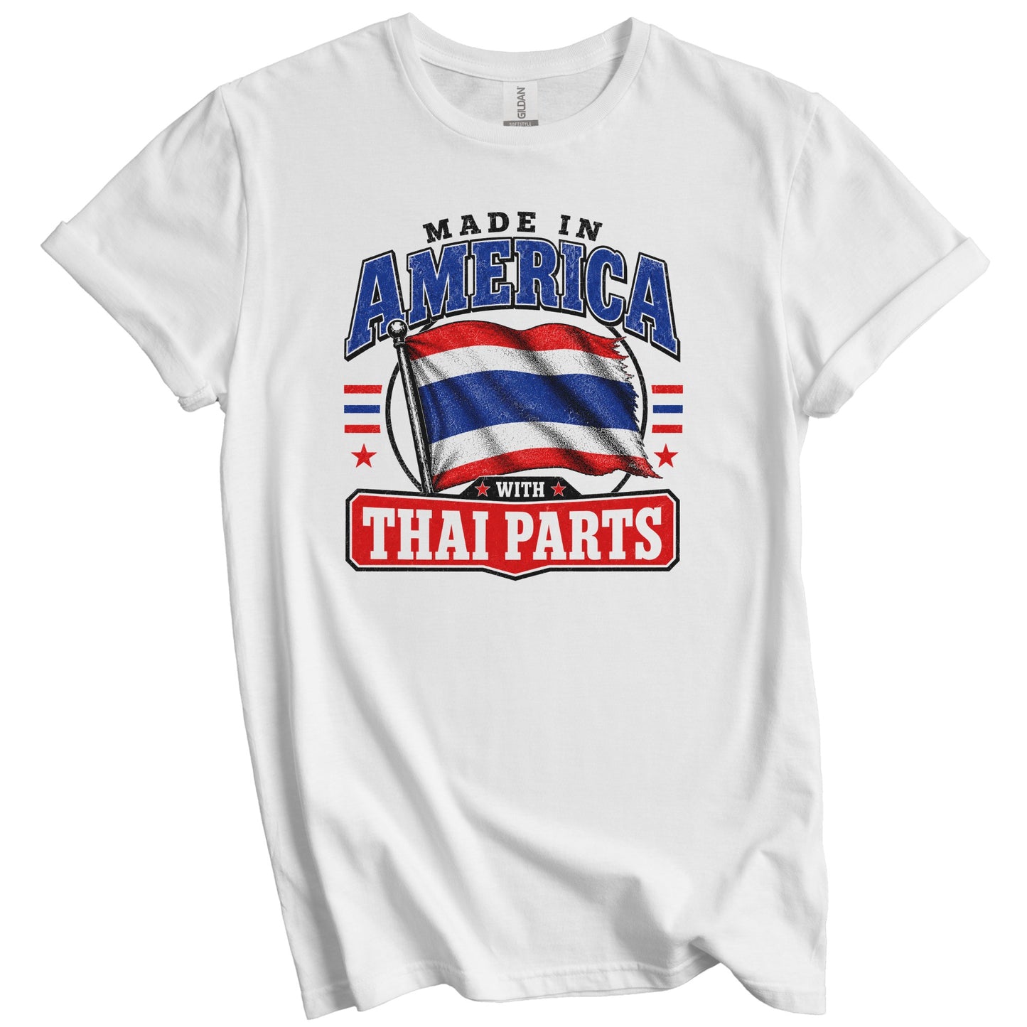Made In America With Thai Parts Thailand Flag T-Shirt