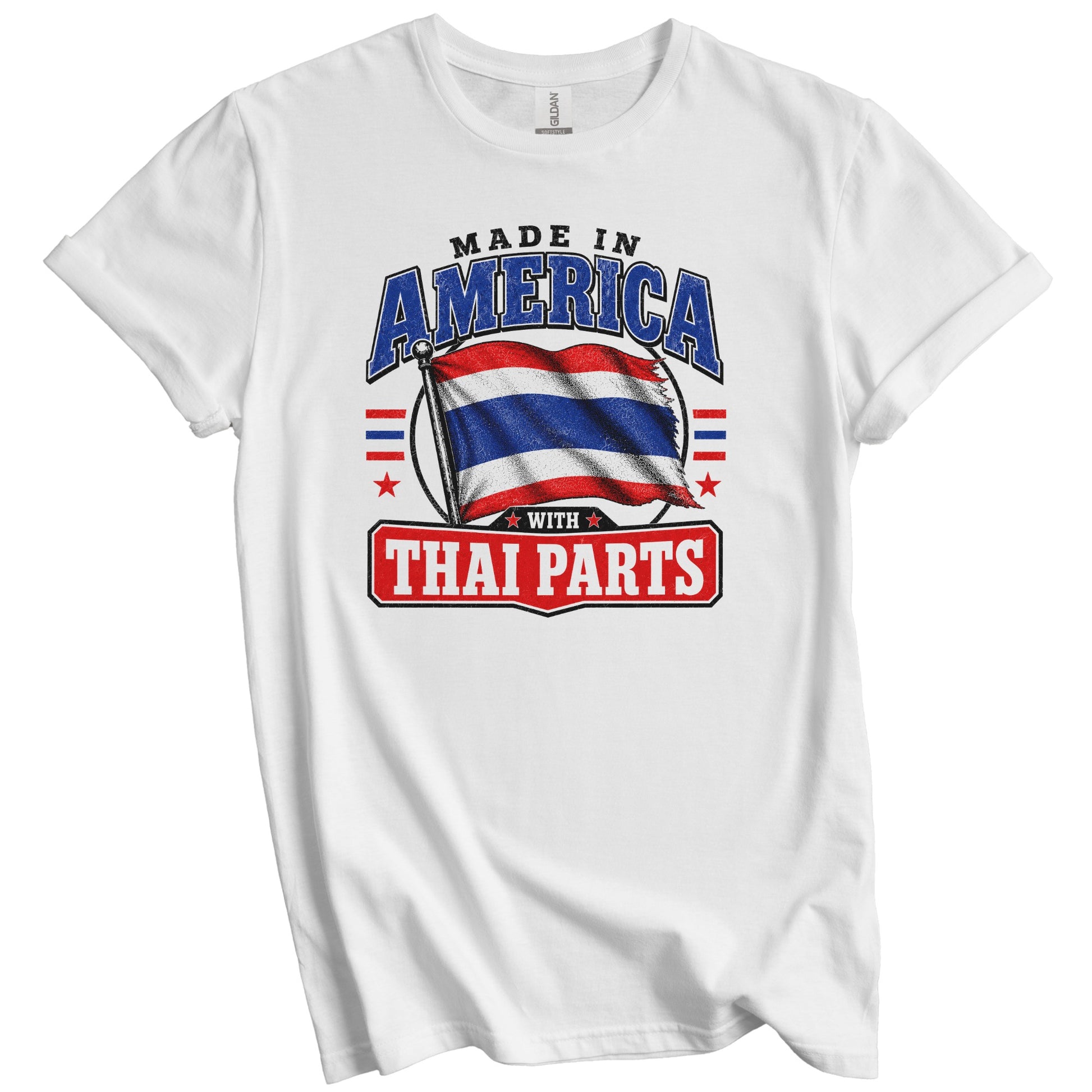 Made In America With Thai Parts Thailand Flag T-Shirt
