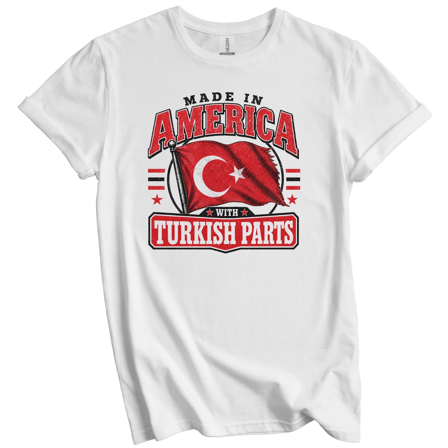 Made In America With Turkish Parts Turkey Flag T-Shirt