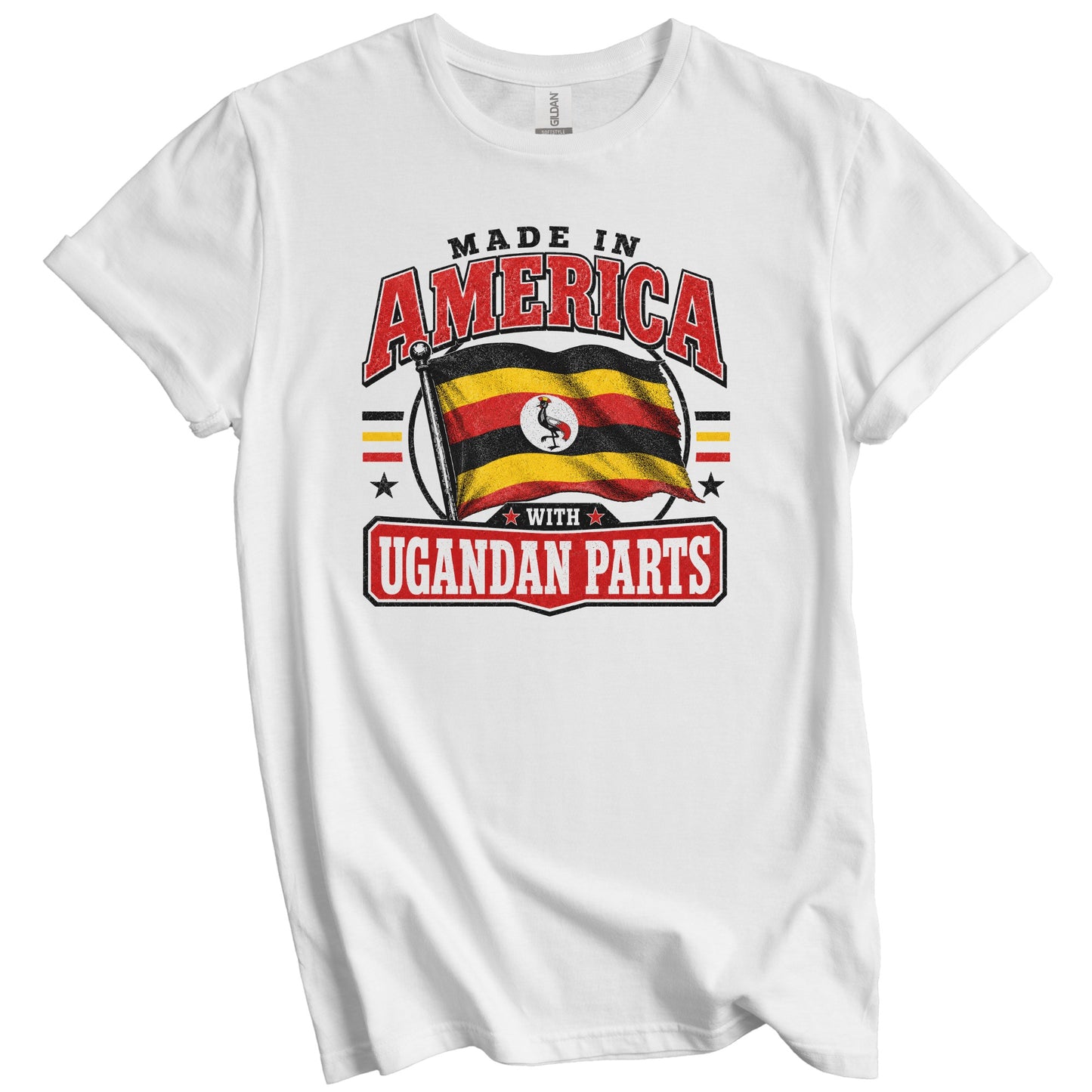 Made In America With Ugandan Parts Uganda Flag T-Shirt